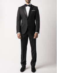 Castello d'Oro Black Wool Tuxedo Jacket thumbnail 4